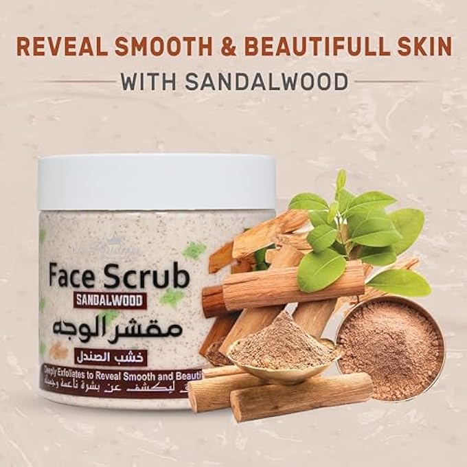 ECOLYTE+ FACE SCRUB LA PARISIENNE, DEEPLY EXFOLIATES, REVEAL SMOOTH & BEAUTIFUL SKIN, EXFOLIATING SCRUB, FACIAL EXFOLIANT, MOISTURIZING, GLOWING SKIN - (SANDALWOOD, 500 ML) - Image 3